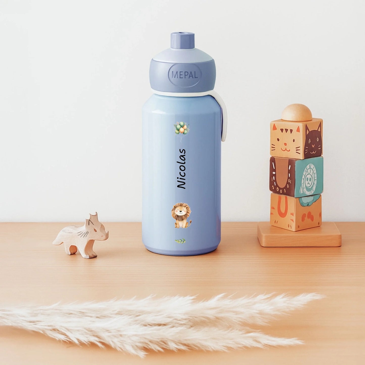 Personalisierte Flasche blau