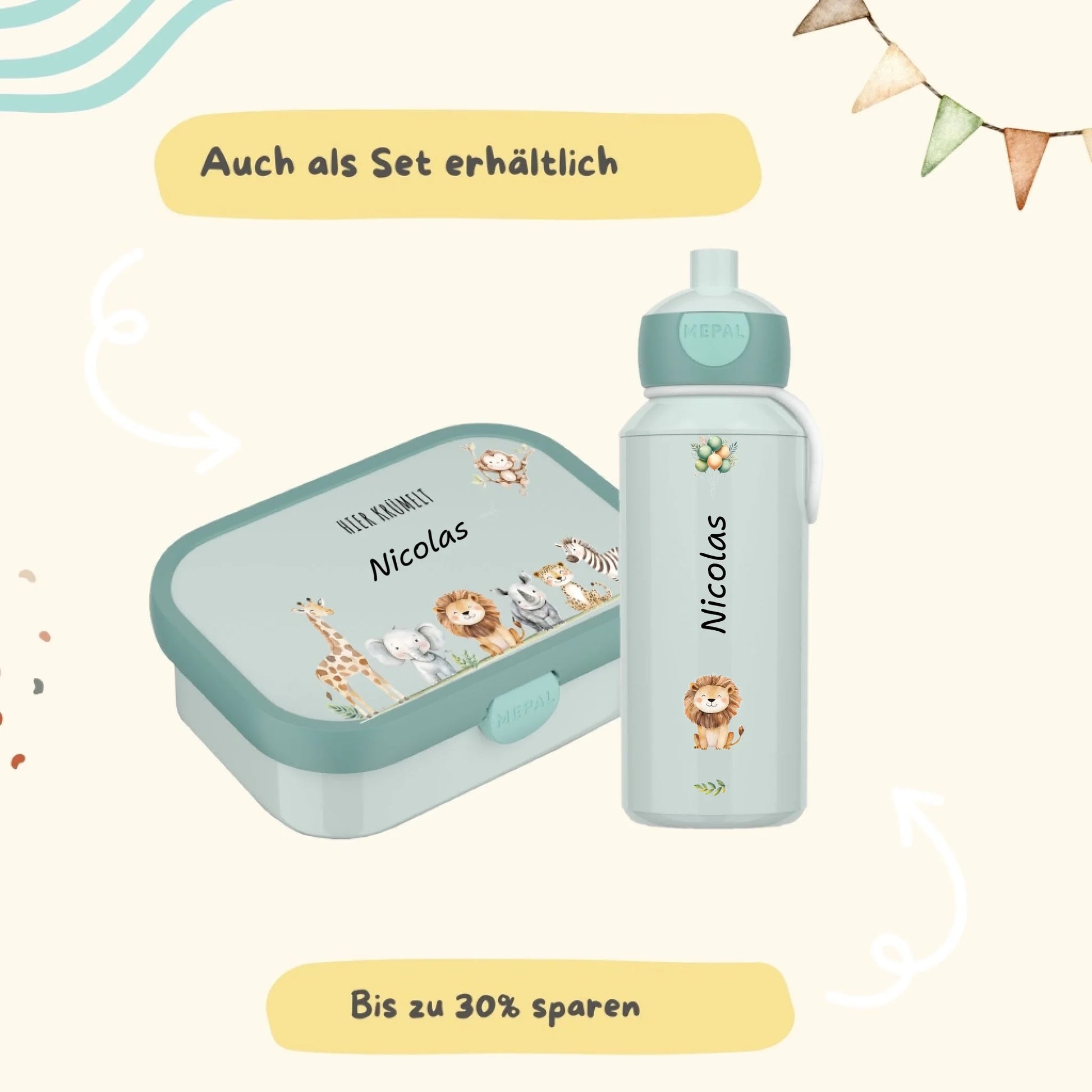 Mepal Flasche Set grün