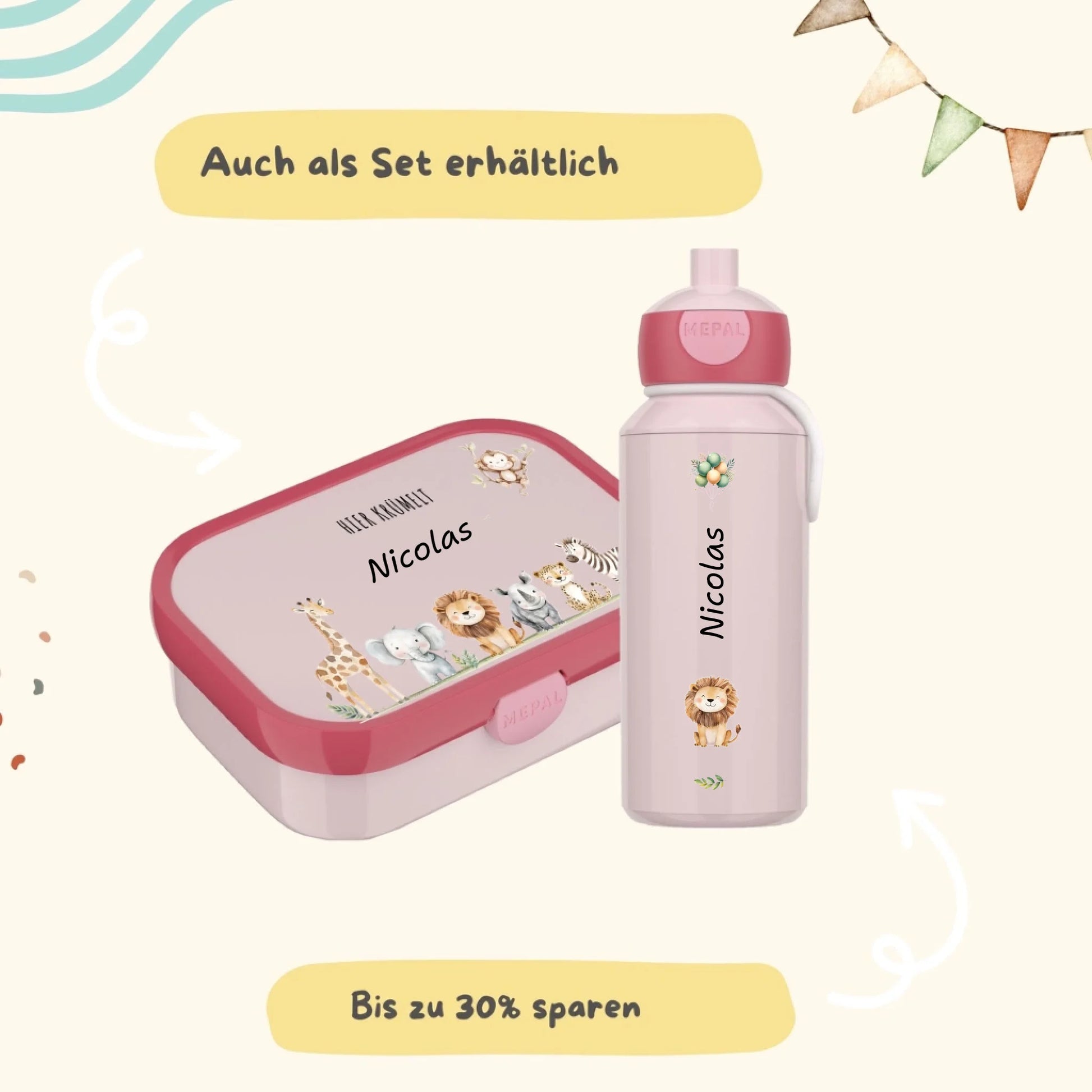 Mepal Flasche Set rosa safari