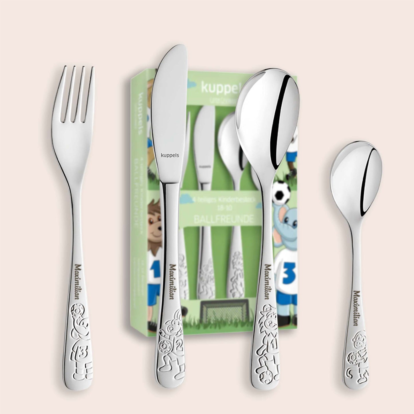 Personalisiertes Kinderbesteck "Fußball"
