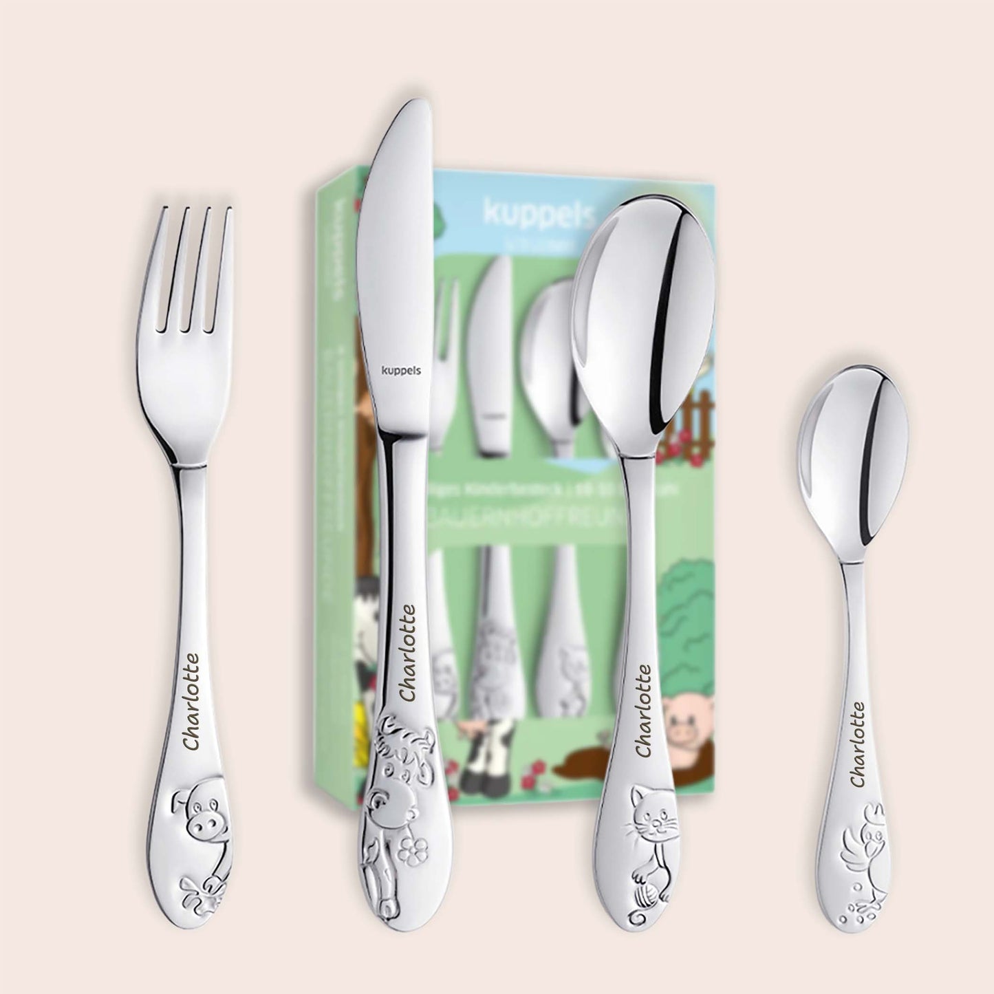 Personalisiertes Kinderbesteck "Bauernhof"
