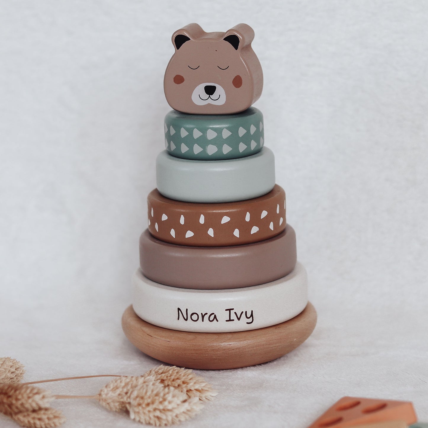 Holz Stapelturm personalisiert